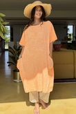 Made in Italy Milo Cotton Slouch Sac Dress Washed Calypso